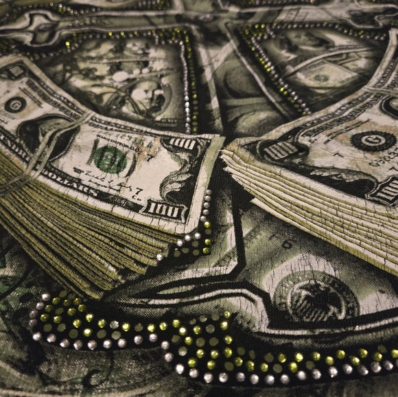 FUYA - In Doe We Trust shirt 3XL beaded sparkle glitter hip hop RARE graphic tee - Picture 6 of 9